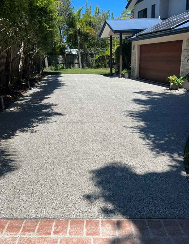 After driveway pressure cleaning