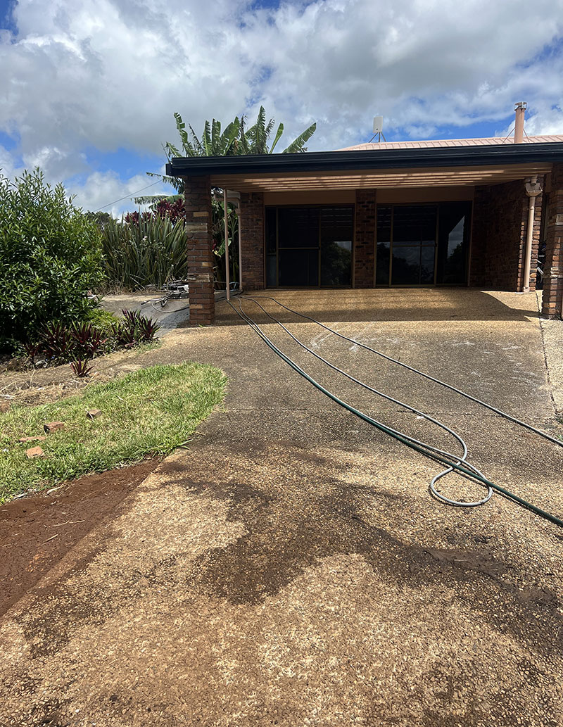 Before concrete pressure washing