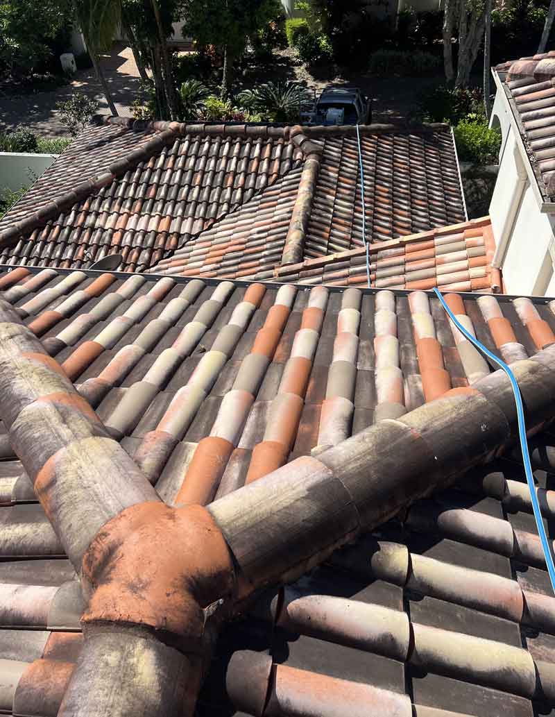 Before terracotta roof cleaning sunshine coast