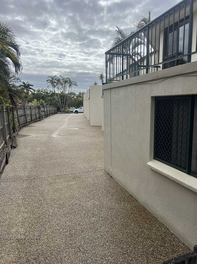 After driveway pressure cleaning