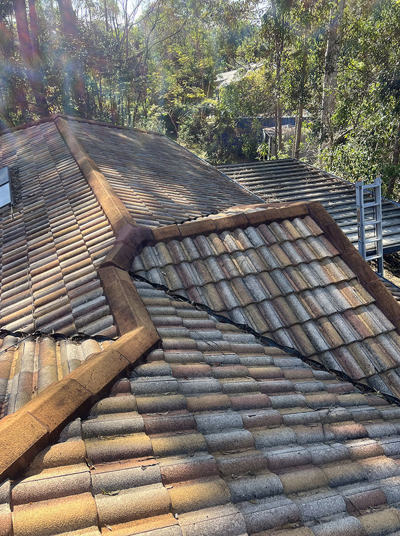 Before Tile Roof Cleaning Sunshine Coast